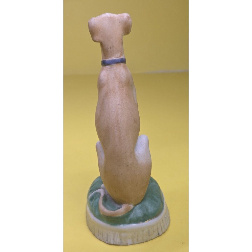 Antique Staffordshire Bisque Porcelain Dog Figurine Whippet Greyhound 5" Pottery - Picture 4 of 16